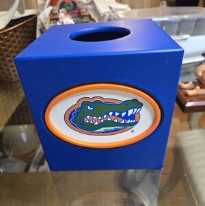 Blue Tissue Box with Florida Gator Logo